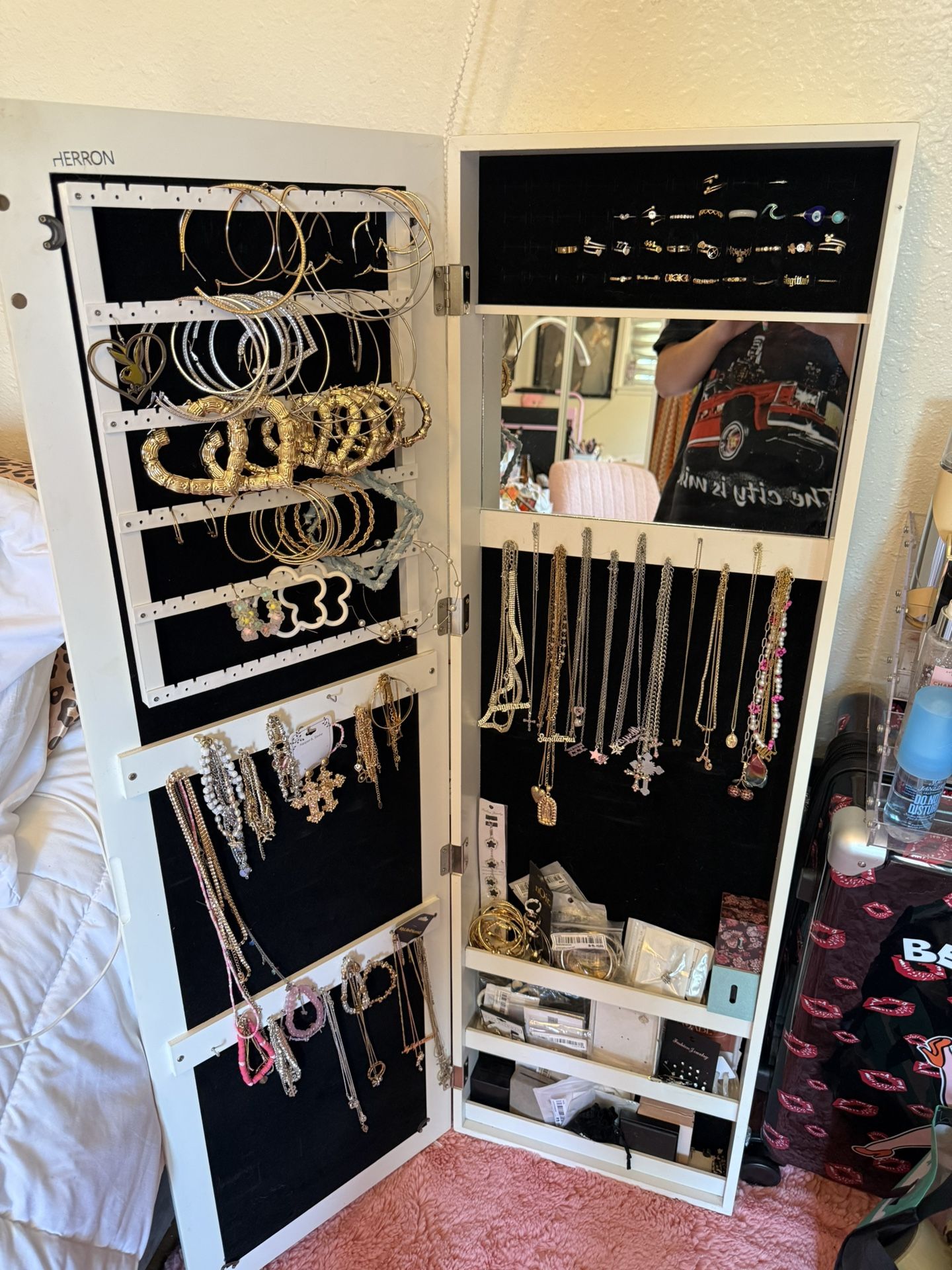 Over The Door Jewelry Storage Cabinet With Mirror! NEED GONE! OBO