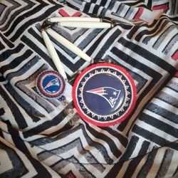 New England Patriots Badge Holder And Necklace