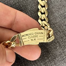 Gold Chain Cadena De Oro 14k Monaco Cuban Link Classic 