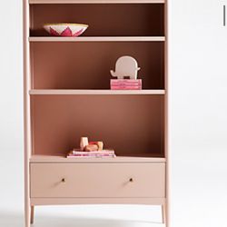 3-Shelf Kids Bookcase with Drawer blush from Crate and Barrel