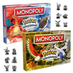 Pokemon Monopoly Board Game Kanto Edition and Johto Edition, 2 sets