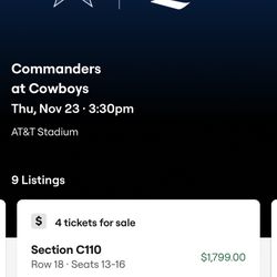 Up To 4 Amazing Dallas Cowboys Vs Washington Commanders Tickets With Owners Club Access And Miller Lite Club Access Behind Bench
