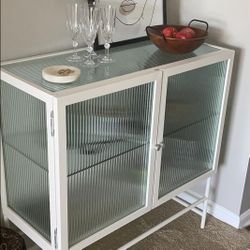 Fluted Glass Sideboard Buffet Cabinet