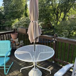 Patio table with umbrella