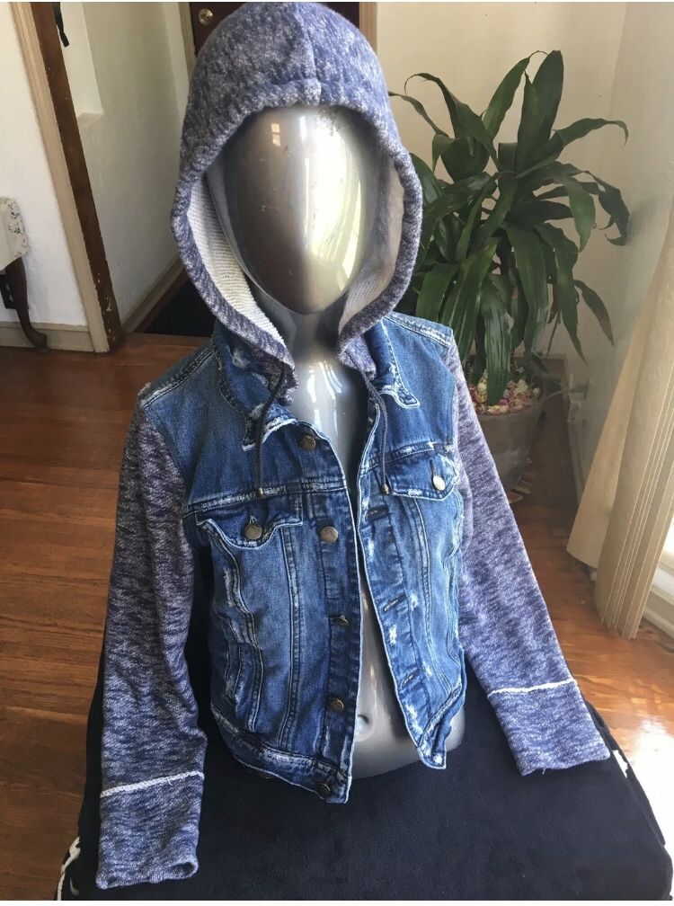 Free people denim hoodie jackets size Small 35
