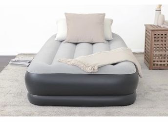 SLEEPLUX Twin  Gray Inflatable Air Mattress Built-In Pump Pillow USB Port