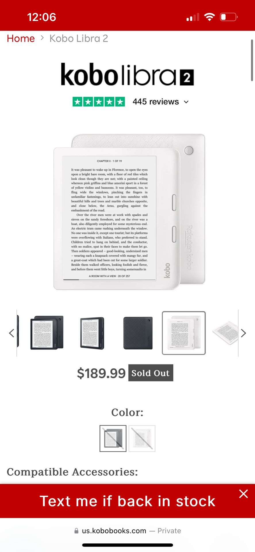 Kobo Libra 2 With Charger (barely Used)