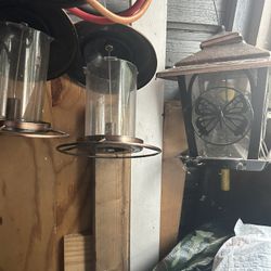 3 Metal Bird Feeders