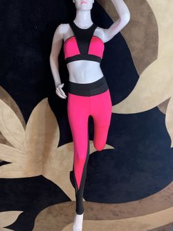 New Matching Hot Pink Gym Yoga Running Track Suit