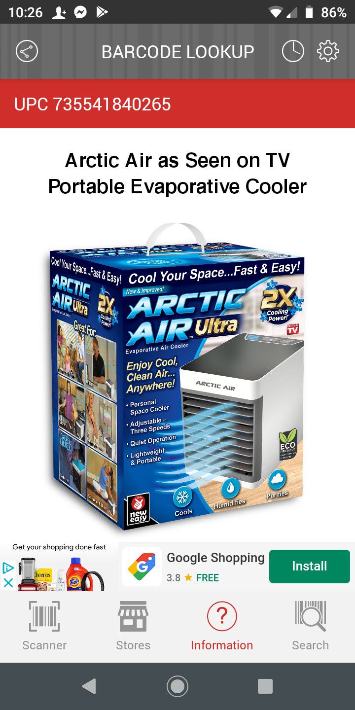 As Seen On TVArctic Air Room Cooler Ultra
