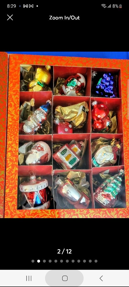 Twelve ornaments from germany