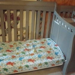 Baby Bed With Attached Dresser And Changing Table