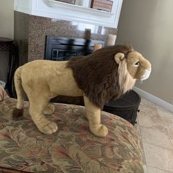 Giant 35" Long FAO Schwartz Lion Plush Standing Stuffed Animal  