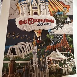Disney World Lithograph 20 Year Anniversary Cast Member LE Signed And Numbered Dee DeLoy MM