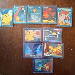 Pokemon Cards! Unique movie promos/ Topps chrome/ prismatic stickers