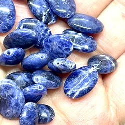 Large Lot Of Sodalite Oval Beads 