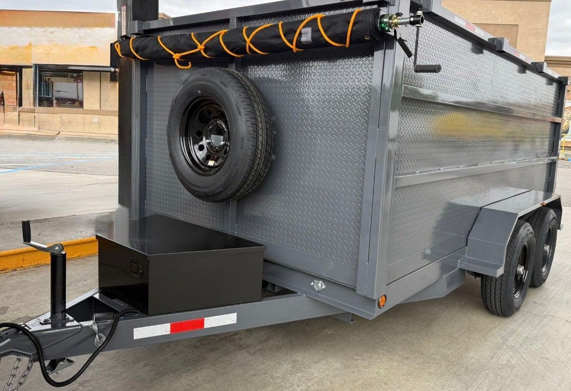 EXCELLENT 8X4X12 DUMP TRAILER DIAMOND WALLS