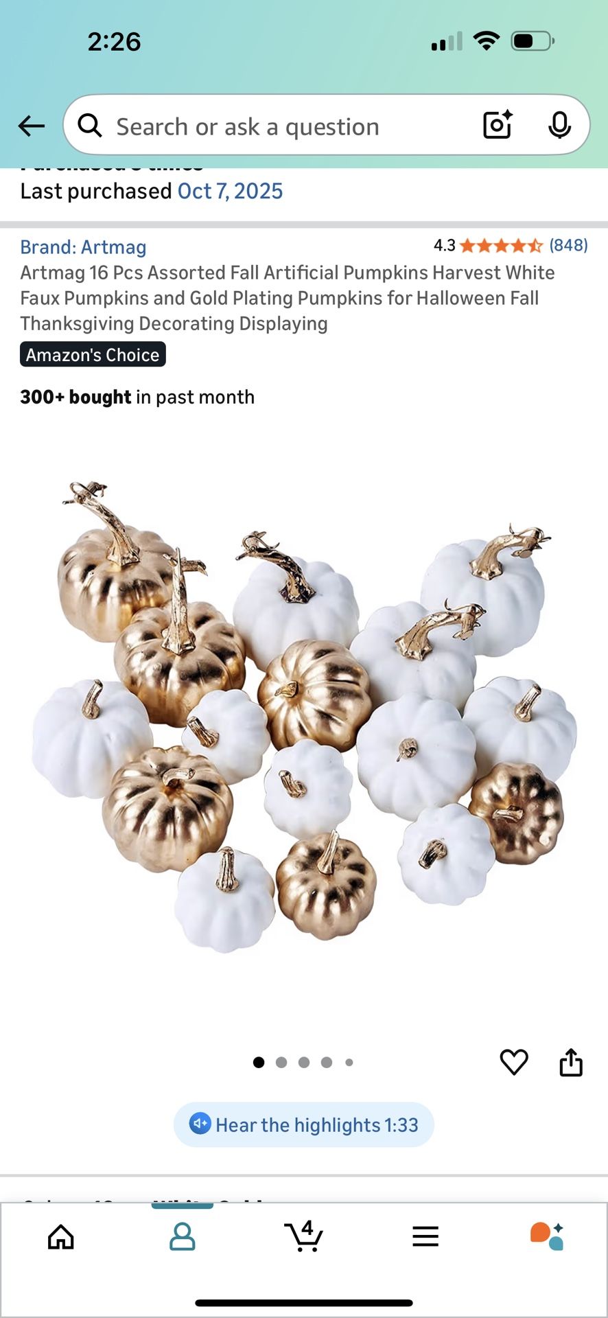 27 Mix Gold And White Pumpkin