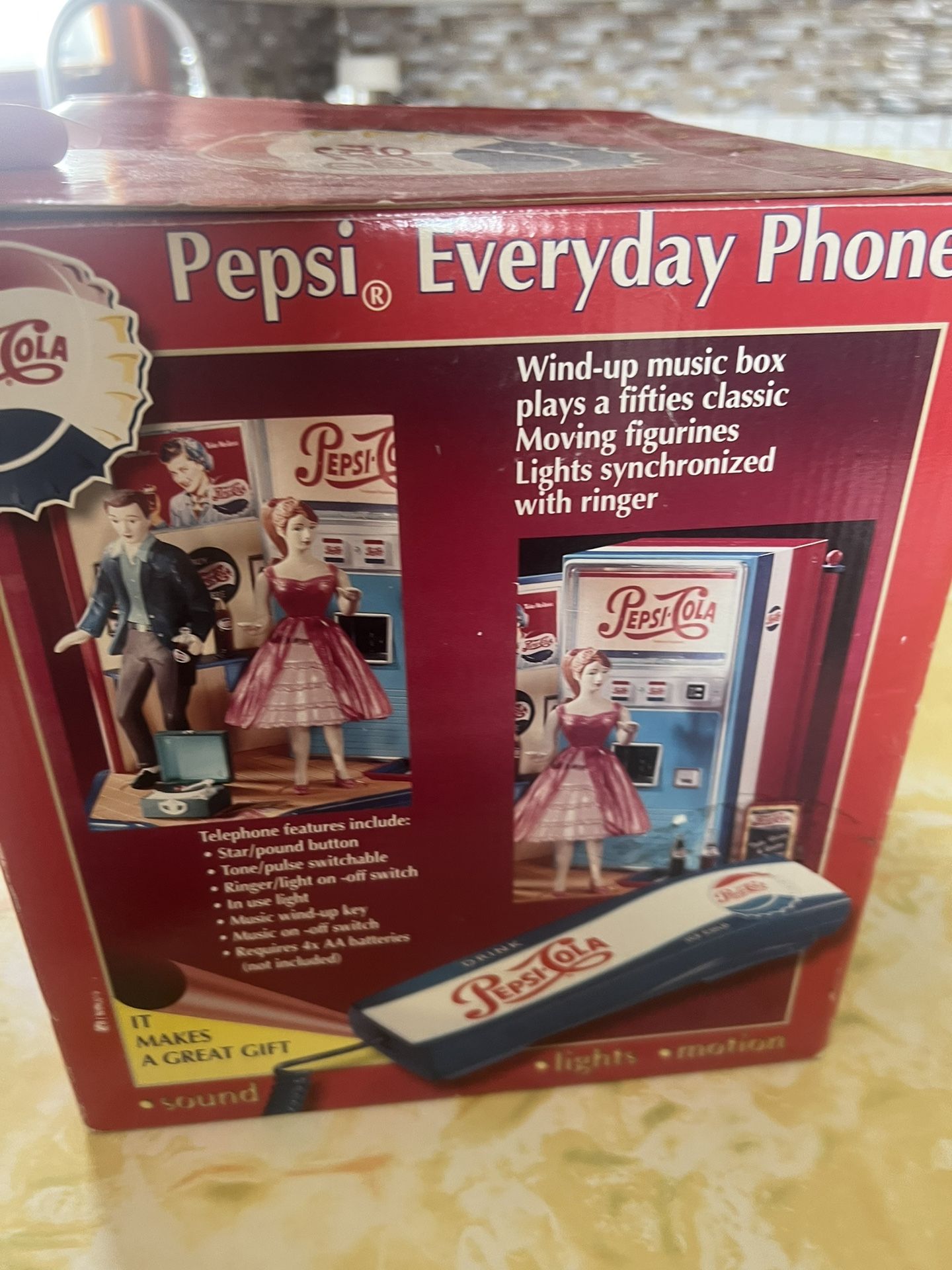 Pepsi Everyday Phone Light Sound Motion Music Box 1997 Complete