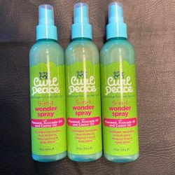 Brand New - Curl Peace 5 In 1 Detangler Spray For Kids Kirks, Coils & Curls 3pk