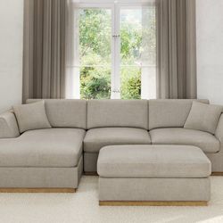 Henredon Caley Reversible Sofa Chaise With Ottoman