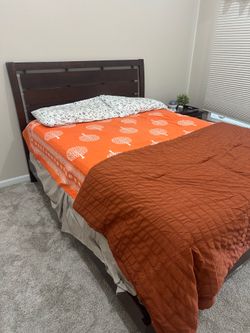 Wooden queen bed frame