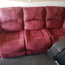 Burgundy Reclining Sofa