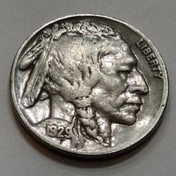 1929 Buffalo Nickel Coin / Nice Full Date Coin