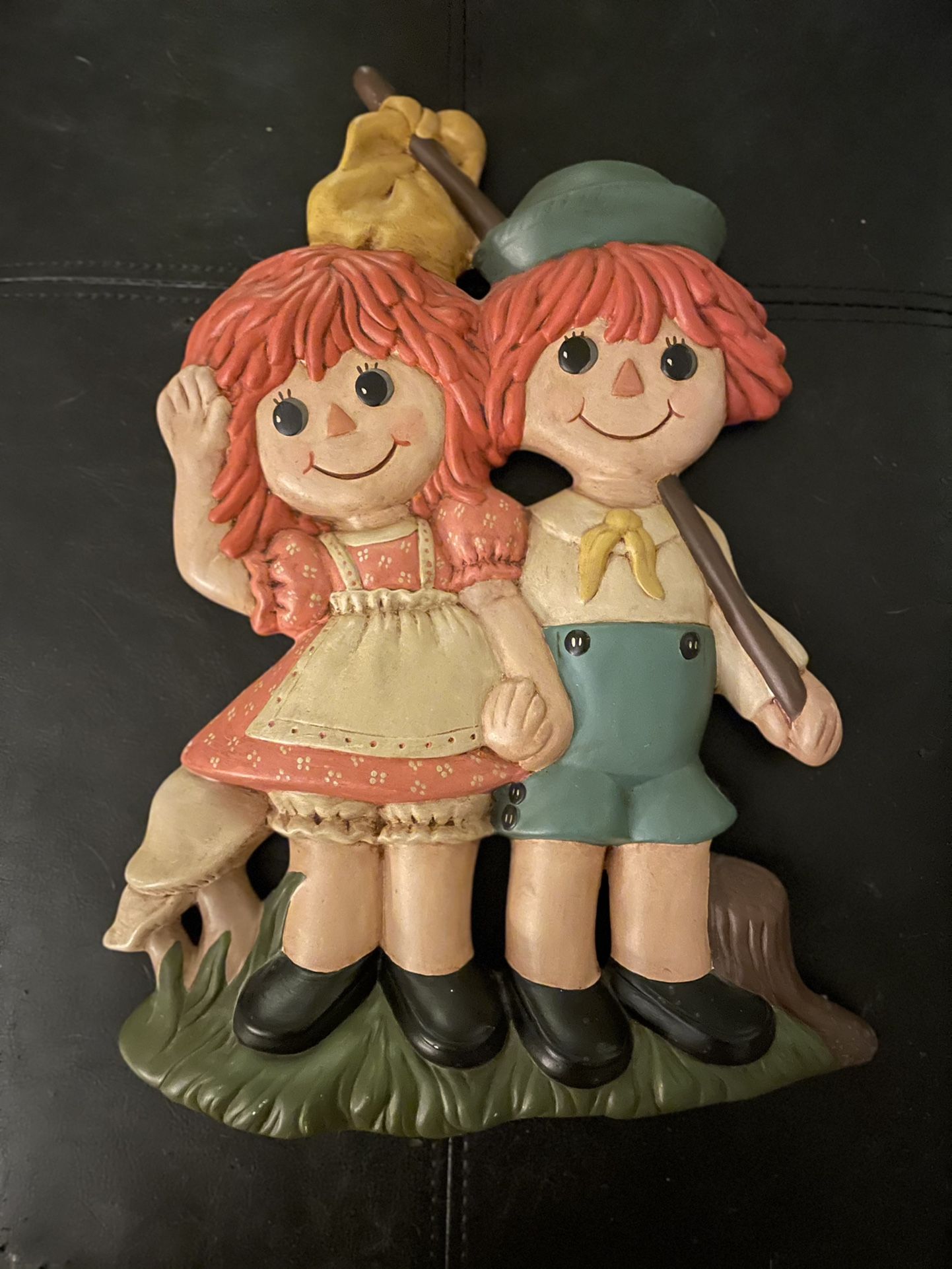 Raggedy Ann and Raggedy Andy Ceramic Wall Decor