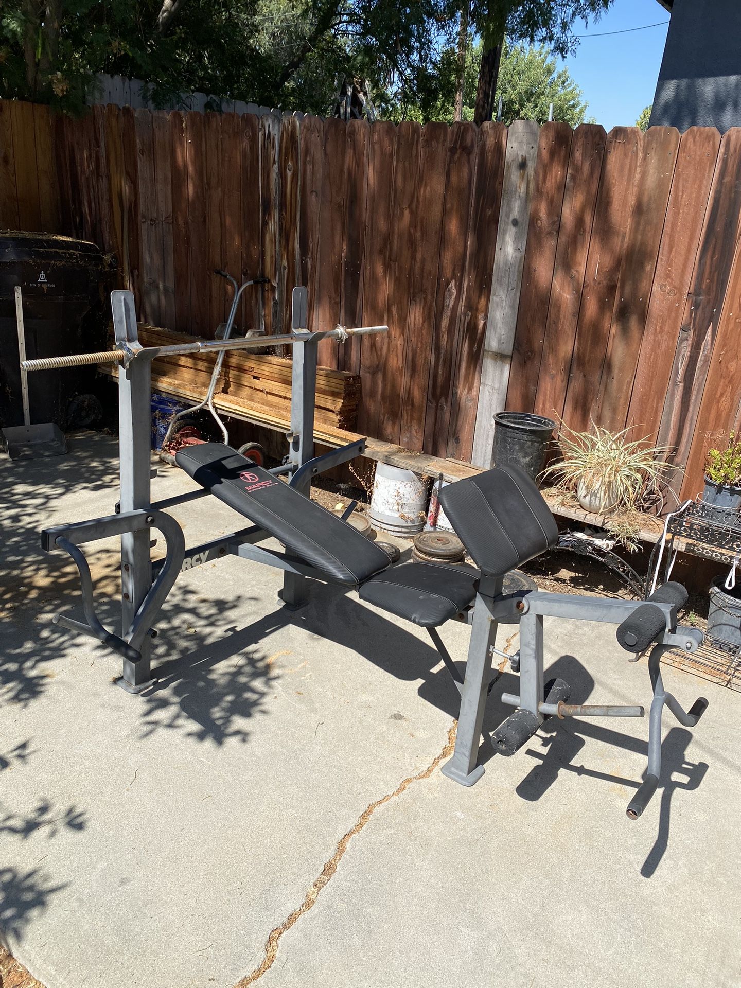 Iron Weights , With Bench & Curl bar