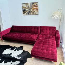 Red Velvet Couch
