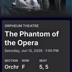 Phantom Of The Opera Tickets 