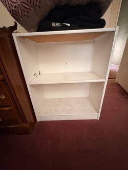 Small White Bookcase 3-Shelf Unit