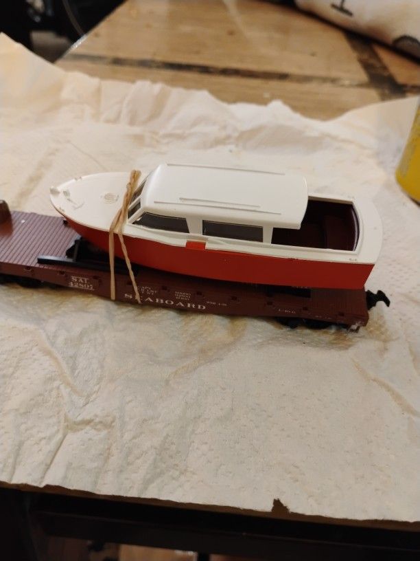 Flatbed Train With Boat