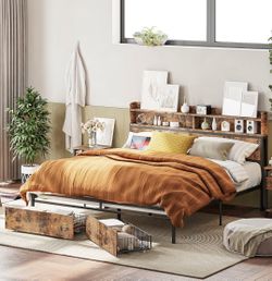 Vintage King Frame W/ Drawers & Power Outlet - HK013