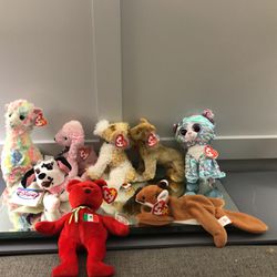 (7)tagged Beanie Babies And One Disney Store Beanie