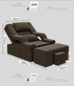 Foot Reflexology sofa with face hole, foot washing/soaking station, manicure and eyelash extension chair, reclining massage bed, pedicure and bathing 