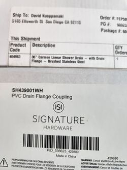 Signature Carmen 36" linear shower drain