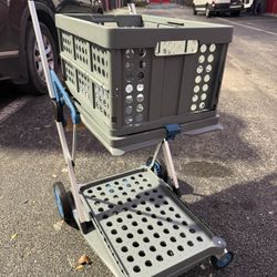 CLAX® The Original | Made in Germany | Multi use Functional Collapsible carts | Mobile Folding Trolley | Shopping cart with Storage Crate (Black)