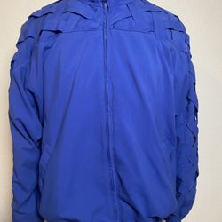 TEDDI 1980 Rare Vintage Electric Blue Zip Up Sports Activity Jacket Woman’s Sz L