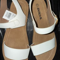 White Sandals Size 7