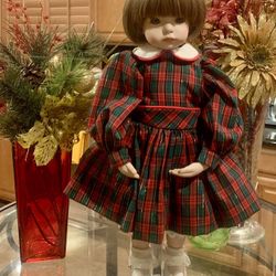 Porcelain Doll-Beautiful Christmas Doll