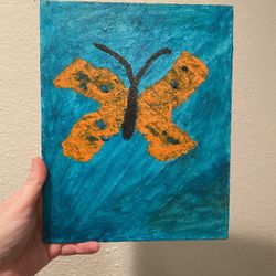 Butterfly Teal Painting 