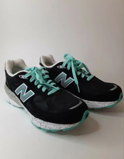 New Balance Heritage 990v3 Womens Black Suede Running Shoes Sneakers MADE IN USA 6.5 B