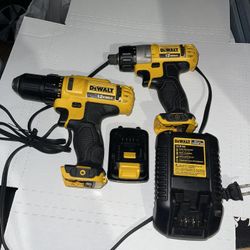 DEWALT 12V MAX Lithium-Ion DCD710 & DCF610 Cordless Impact Driver & Drill Kit With 1 Battery & Charger 