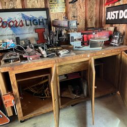 Radial Arm Saw & Assorted Woodworking Tools