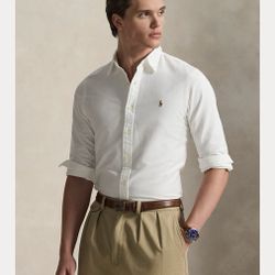 Ralph Lauren Slim Fit Oxford Shirt - Size: L - Color: White