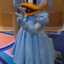 Daisy Duck Modeled Blue Corset Princess Dress And Gloves Halloween Costume