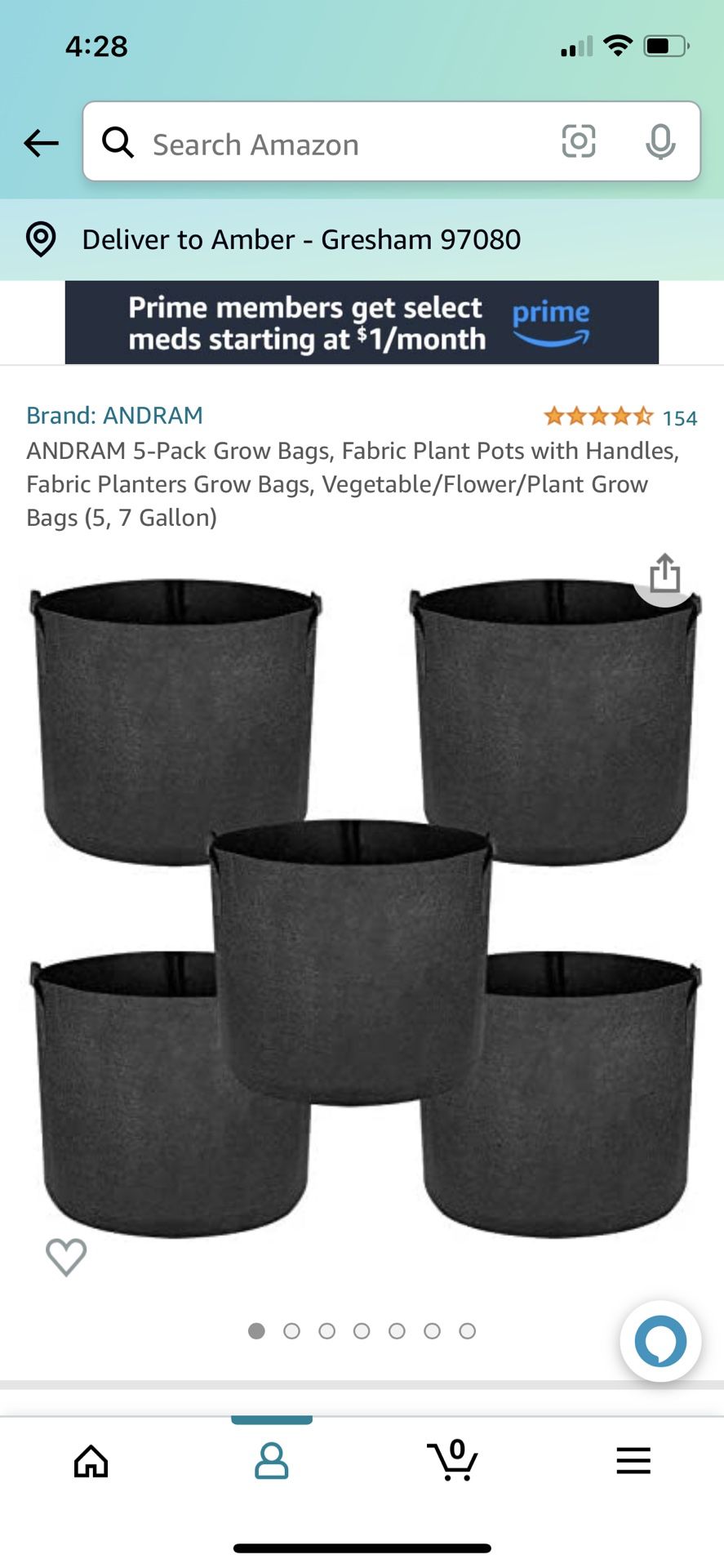 ANDRAM 5-Pack Grow Bags, Fabric Plant Pots with Handles, Fabric Planters Grow Bags, Vegetable/Flower/Plant Grow Bags 