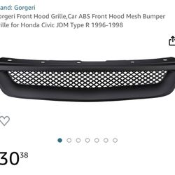 Gorgeri Front Hood Grille, Car ABS Front Hood Mesh Bumper Grille for Honda Civic JDM Type R 1  Shipping and Local Pick Up Brand New Open Box O